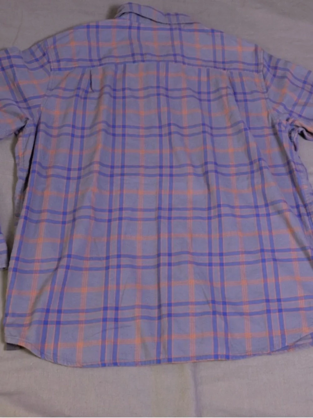 Cooperative Lavender Plaid Button-Down Shirt with Orange Stripes